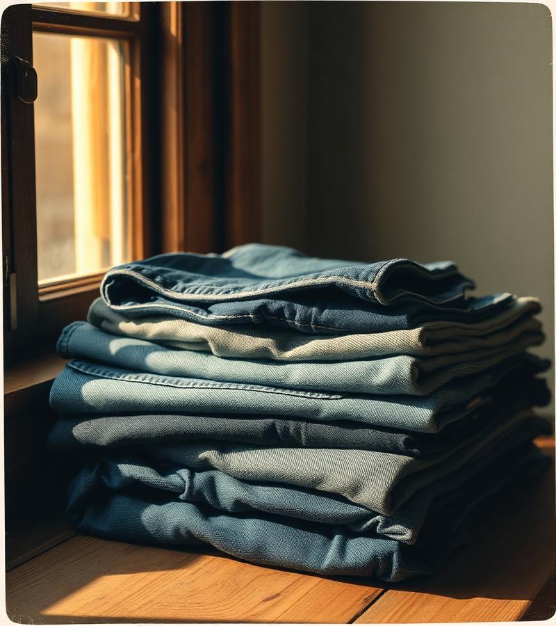 Tumpukan denim bekas
